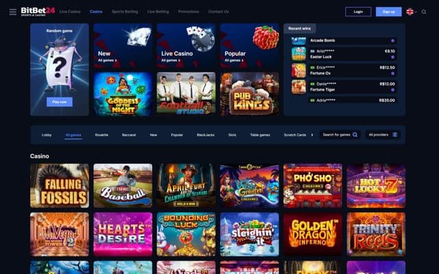 BitBet24home screen