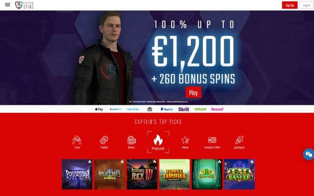 Captain Spins Homepage Image