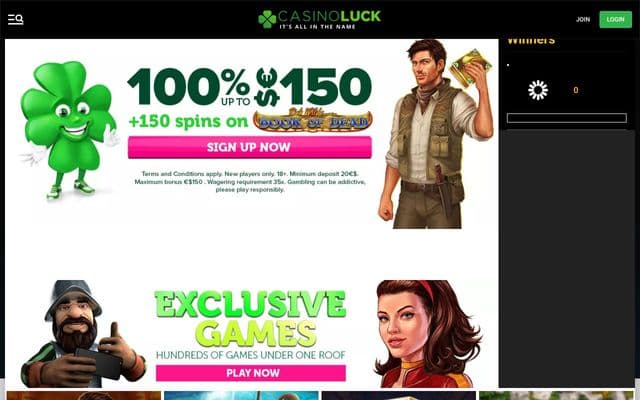 Casino Luck Homepage Image