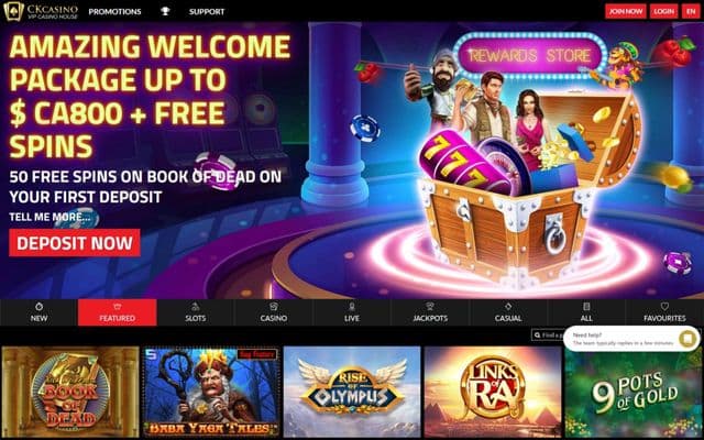 CKcasino Homepage Image