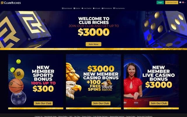 Club Riches Homepage Image