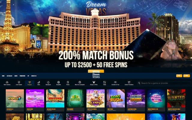 Dream Vegas Homepage Image