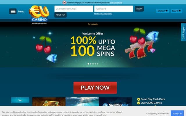 EU Casino Homepage Image