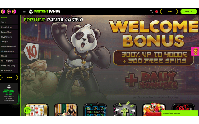 Fortune Panda Casino Homepage Image