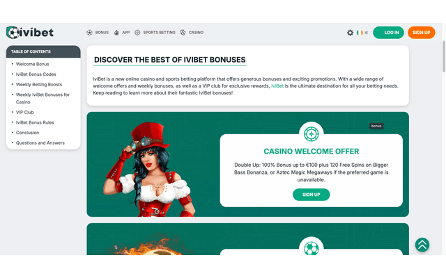 Ivibet Homepage Image