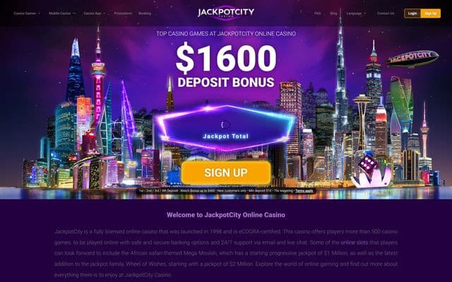 Jackpot City Homepage Image