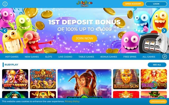 Jellybean Casino Homepage Image