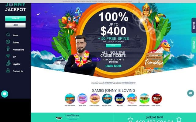 Jonny Jackpot Homepage Image