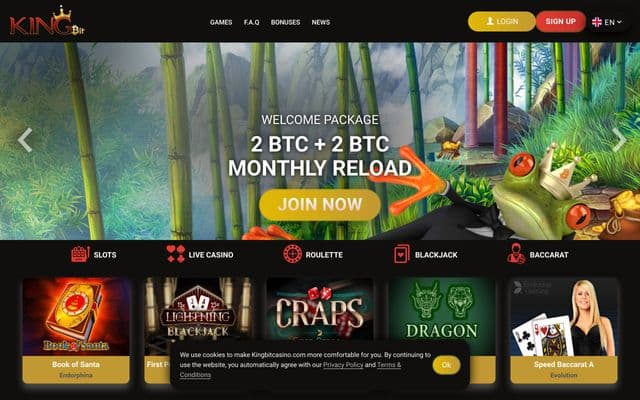 Kingbit Casino Homepage Image