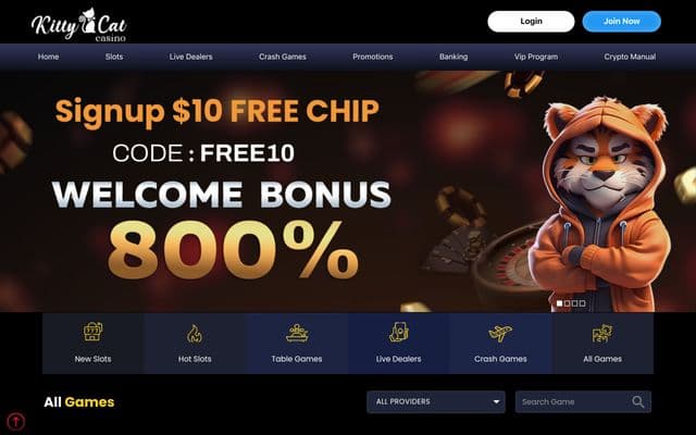 Kitty Cat Casino Homepage Image