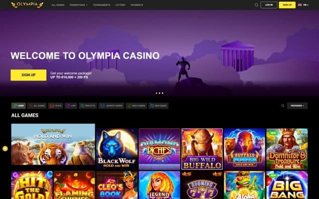 Olympia Casino Homepage Image