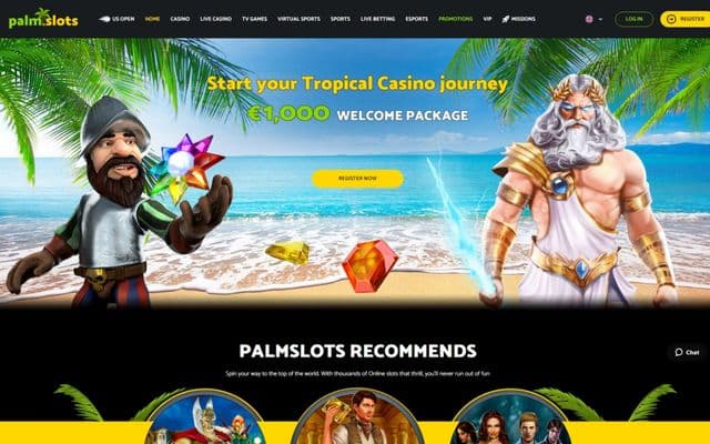 Palm Slots Homepage Image