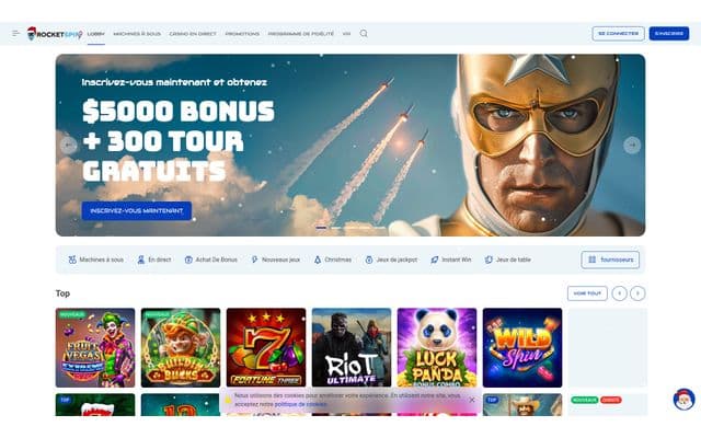 Rocket Spin Homepage Image