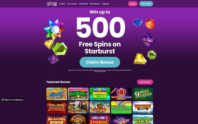 Slots52 Homepage Image