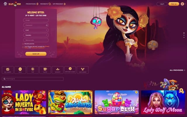 Slotvibe Homepage Image