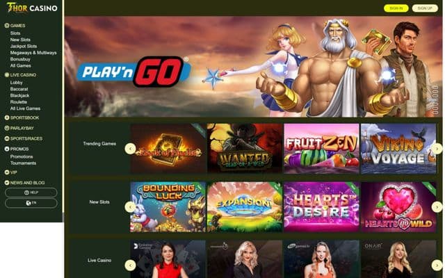 ThorCasino Homepage Image