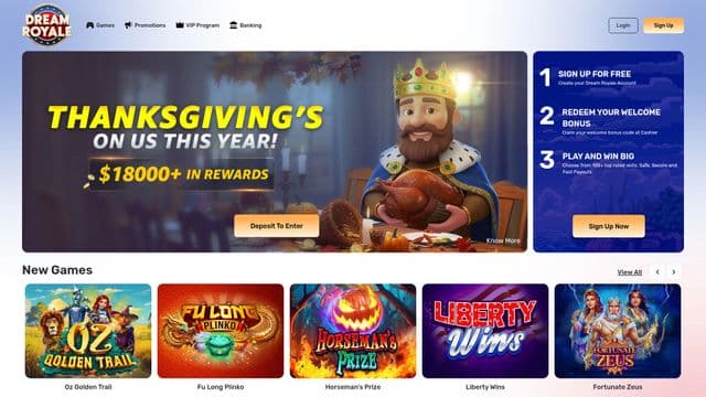 Dream Royale Home Screen