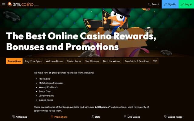 emu Casinohome screen