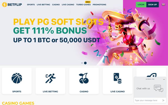 Betflip Casino Homepage Image