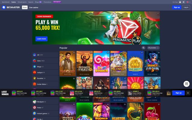 betmasterhome screen