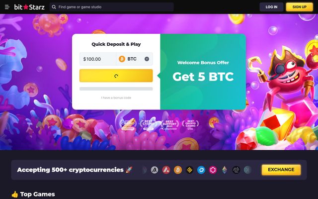 BitStarz Homepage Image