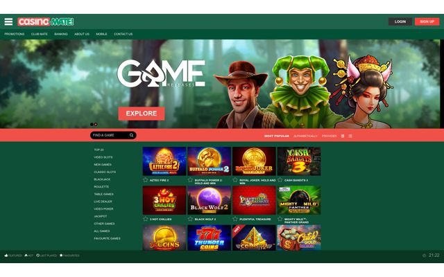 Casino Matehome screen