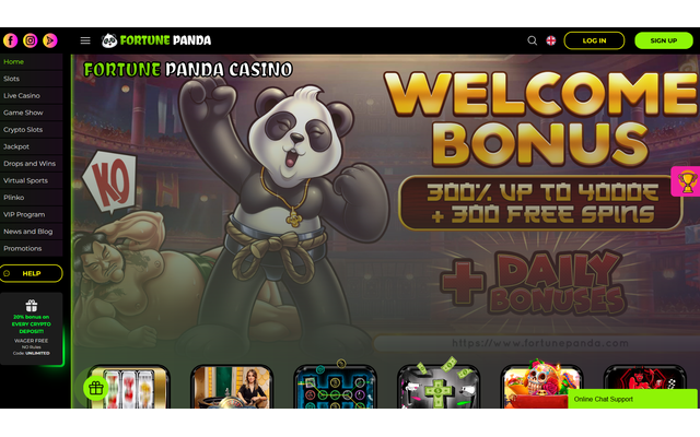 Fortune Panda Casino Homepage Image