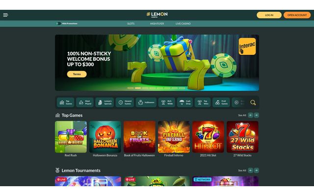 Lemon Casinohome screen