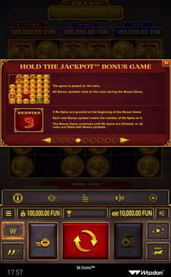 Hold the Jackpot Bonus Game