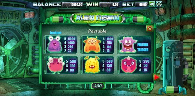 High value slot game symbols paytable