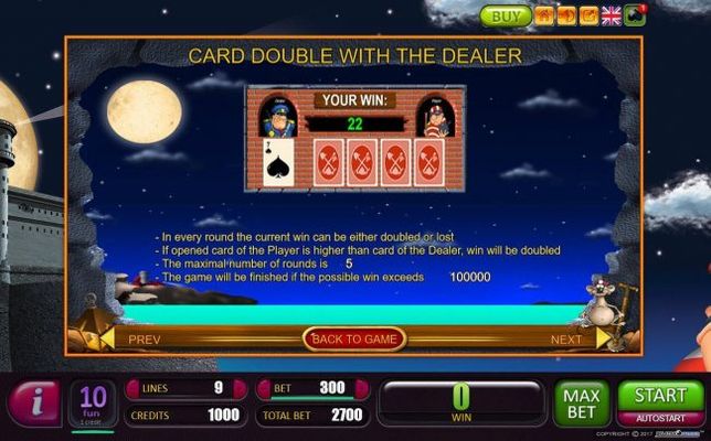 Double Up Gamble Feature Rules