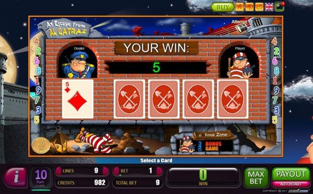 Beat The Dealer - Double or Nothing Gamble Feature Game Board - Select a card that is higher than the dealers for a chance to double your winnings.