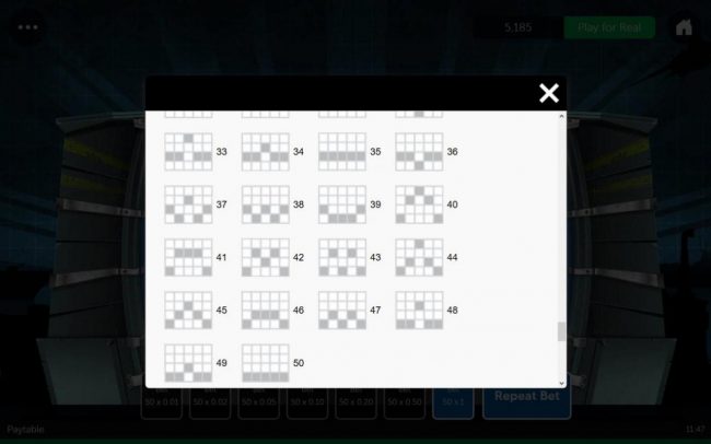 Payline Diagrams 33-50