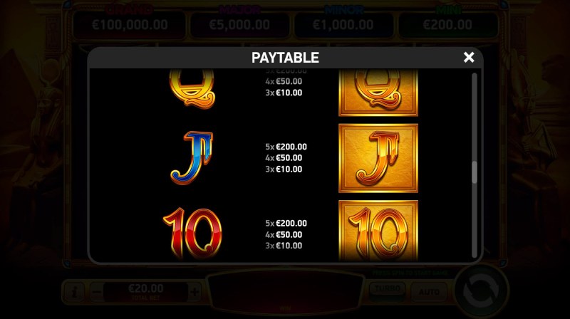 Paytable - Low Value Symbols