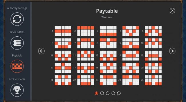 Payline Diagrams 1-25