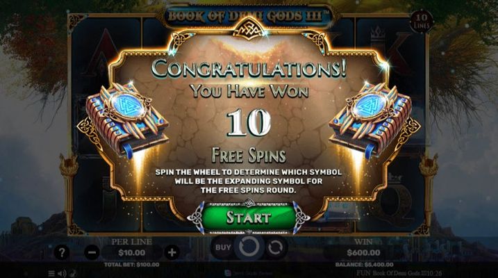 10 Free Spins Awarded