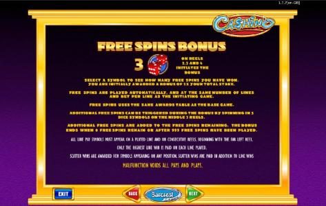 free spins bonus feature rules