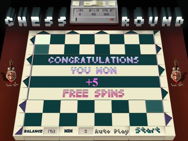 5 Free Spins Awarded