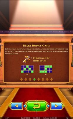 Diary Bonus Game