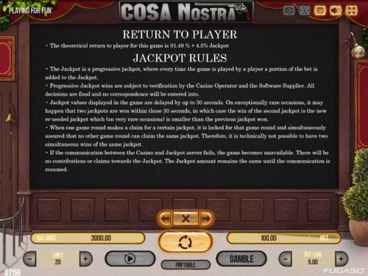 Jackpot Feature Rules