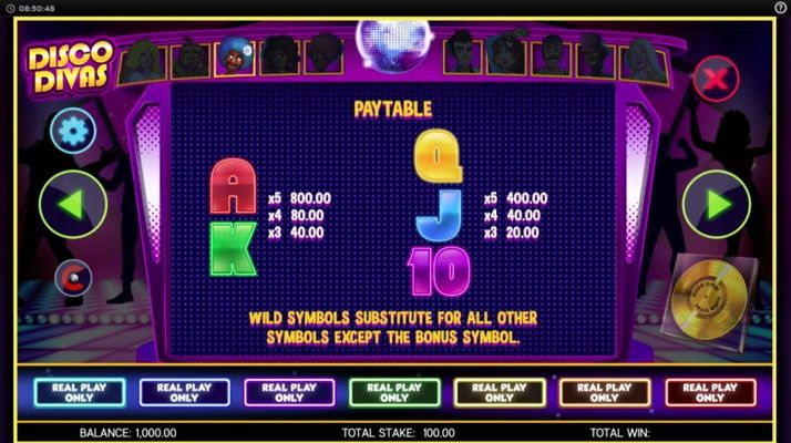 Paytable - Low Value Symbols