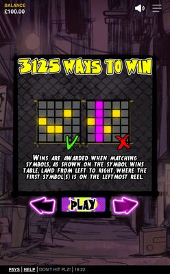 Up to 3125 Ways to Win