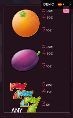 Low Value Symbols Paytable