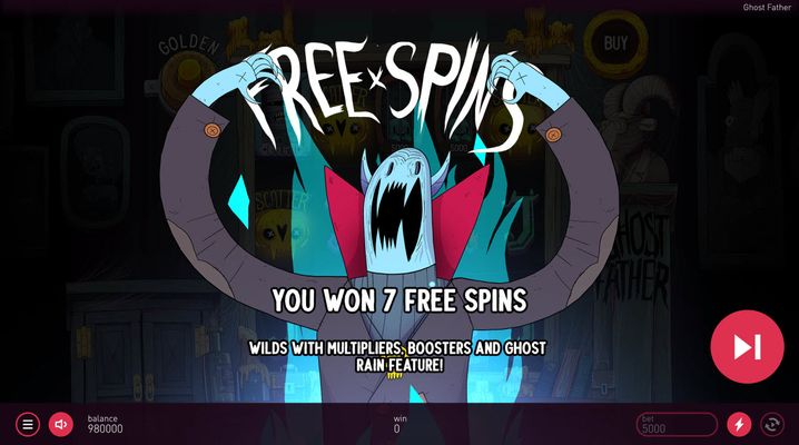 7 Free Spins Awarded