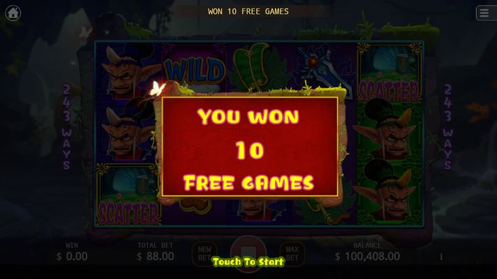 10 Free Spins Awarded