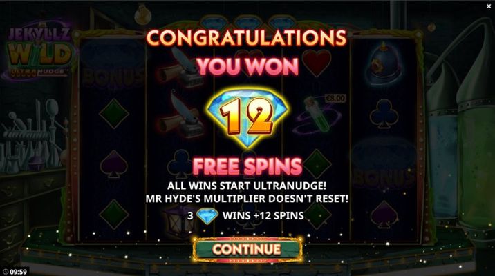 12 Free Spins Awarded