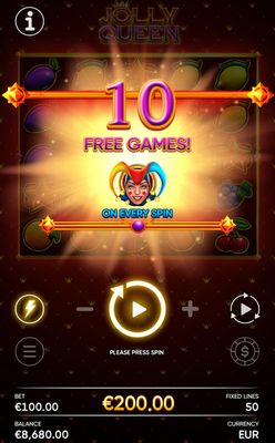 10 Free Spins Awarded