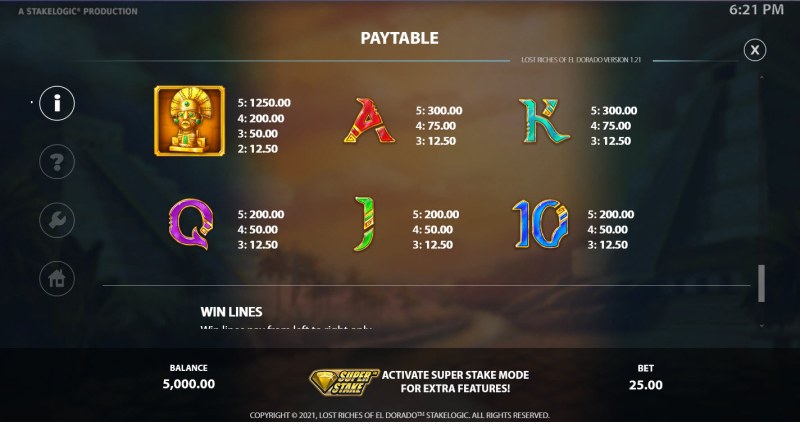 Paytable - Low Value Symbols