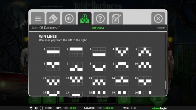 Payline Diagrams 1-15