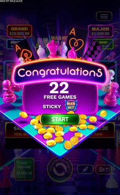 22 Free Spins Awarded